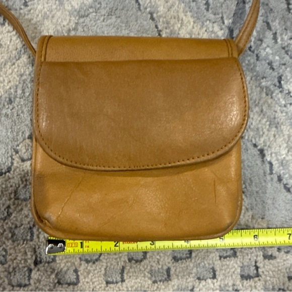 Green Fields Brown Crossbody Shoulder Handbag Purse Pocketbook Vintage Leather P - Picture 2 of 12